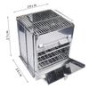 Práctica parrilla plegable de acero inoxidable para barbacoa, parrilla cuadrada para barbacoa, tamaño grande y pequeño, camping al aire libre, estufa de leña