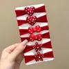 Cuerda para el pelo roja Ancora para niños Accesorios para el pelo de Año Nuevo Banda para el pelo Anillo para el pelo de alta elasticidad Cuerda para el pelo Tocado para niñas