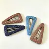 Pinza para el pelo de triángulo de lunares de mezclilla retro estilo coreano Pinza versátil para flequillo lateral Pasador Accesorio básico para el cabello