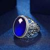 Moda Europea y Americana Anillo de Oro Lingteng Ágata Imitación Personalizado Simple para Hombre Anillo de Carniola Imitación Esmeralda Anillo