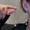 Pendientes Largos con Borla de Perla Aguja de Plata S925 para Mujer 2023 Nuevos Pendientes de Moda Diseño de Nicho Pendientes de Alta Gama