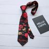 Corbata para Hombre Vestido Negocios Trabajo 8CM Retro Marrón Anudada a Mano Estilo Coreano Novio Padrino Color azul oscuro