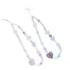 Nuevo Estilo Lujo Ligero Cadena para Teléfono con Perlas Corazón Rosa Linda Colgante de Cámara para Niña Pulsera de Cordón Ccd