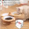Soporte de Madera para Comedero de Mascotas Vertical Giratorio Comedero para Alimentos para Mascotas Inclinado con Protección para el Cuello Mesa de Comedor para Mascotas Soporte para Comedero de Gato Alimentador