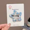 Presilhas de cabelo coloridas com um toque de luxo, presilhas de cabelo em formato de laço, presilhas de franja para meninas coreanas, presilhas laterais para cabelos soltos, presilhas de flor