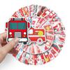 50 Camión de Bomberos Graffiti Personalidad Dibujos Animados Transfronterizo Cuenta de Mano para Niños Tarjeta Goo DIY Pegatina para Patineta Equipaje Impermeable