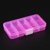 1 seleccionado estrictamente 10 rejillas color transfronterizo piezas de joyería medicina equipo de pesca tapones para los oídos banda de goma caja de almacenamiento de embalaje de plástico transparente