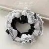 Estilo Coreano Dulce Moda Cuero PU Plisado Intestino Grueso Goma para el Cabello Gama Alta Estilo Dama Encaje Cuerda para Cola de Caballo Accesorios para el Cabello