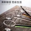Cuchara de Vidrio con Mango Largo, Alto Borosilicato, Resistencia a Altas Temperaturas, Alta Apariencia, Cuchara Transparente para Condimentos de Cocina, Cucharilla de Café