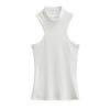 Chaleco sin mangas con cuello alto y hombros descubiertos de estilo europeo y americano para mujer, prenda exterior sexy y ajustada de verano para chica sexy, top adelgazante