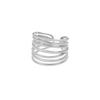 JZ054 Anillo de acero de titanio hueco con baño de oro de 18 quilates ajustable para comercio exterior europeo y americano, edición amplia transfronteriza, Corea