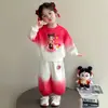 Conjunto de Niña Primavera y Otoño Nuevo Estilo Sudadera de Manga Larga Infantil Ropa de Otoño Niña Pequeña Ropa Infantil Degradado Dibujos Animados Moda Conjunto de Dos Piezas