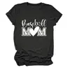 Camiseta Casual Confortável Estilosa Feminina Gola Redonda Manga Curta Mãe de Baseball Amazon Ebay Site Independente Exportação