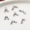 Plata de Ley S925 Colgante de Borla Doble Felicidad Retro Hojas Viejas Flores Pequeñas Colgante de Flor Accesorios DIY Colgante