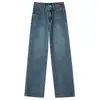 Calça Jeans Reta Estreita Forrada com Lã Feminina Outono e Inverno Retro Cintura Alta Emagrecedora Perna Larga Ligeiramente Grossa com Cobertura de Quadril