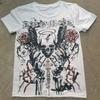Europa y Estados Unidos venta al por mayor camiseta de manga corta cuello redondo chaqueta gótica oscura vintage ins ropa de calle marca de moda