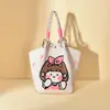 Bolsas Coreanas de Nicho Bolsos Calientes Tejido de Mosca Jacquard para Mujer de Oficina Hebilla Magnética Bolso de Punto Bolso Cubo de Gran Capacidad