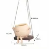 Maceta Colgante Suculenta Decoración Creativa para el Hogar Manualidades Decorativas con Cara Sonriente Linda Recipiente para Flores de Oficina y Balcón