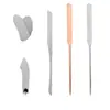 Pala de base transfronteriza raspador de doble cabeza color acero inoxidable barra de color pincel para base líquida máscara herramientas de belleza para maquillaje
