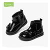 [Mismo Estilo en Centros Comerciales] Botas de Piel para Niñas Snafy Otoño e Invierno Nuevas Botines Cálidos de Terciopelo para Bebé con Lazo para Niñas