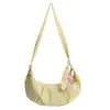 Bolsa Transversal de Nylon de Grande Capacidade Estilo Coreano para Mulheres Verão 2025 Versátil Moda Literária Casual Bolsa de Ombro Bolinho