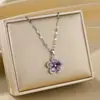 Nueva Cadena de Clavícula de Lujo Versátil con Microincrustaciones de Diamante y Tachuelas de Acero de Titanio para Suministro Transfronterizo Accesorios de Joyería que no se Desvanecen
