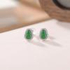 Yilu Plata S925 Plata Esterlina Jade Verde Agua Azul Retro Lujo Ligero Calaba Folu Incrustada Pendientes Exquisitos Elegantes de Moda