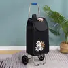 Carrito de Compras de Acero Inoxidable, Carrito Trepador de Escaleras, Carrito Grande Plegable para el Hogar para Personas Mayores, Carrito de Arrastre Manual