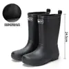 Botas de Lluvia de Moda, Nuevos Zapatos Acuáticos para Mujer de Media Caña, Ligeros Impermeables Antideslizantes Botas para Senderismo, Camping, Vadeo, Zapatos de Goma, Zapatos de Lluvia para Mujer