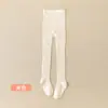 Meia-calça infantil de tricô canelado lateral em forma de 8, algodão penteado, fonte transfronteiriça, atacado, meias básicas para meninas primavera e outono com pés
