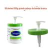 Cabeça Pump Branca Grande Corpo Loção 550g Especial 89/400 Gel de Banho Furo Central Redondo Tampa Verde Tampa de Pressão 89 Dentes