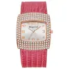 Reloj de Mujer Cuadrado con Correa de Cuero con Patrón de Serpiente Transfronterizo Incrustado de Diamantes Reloj de Cuarzo Totalmente Incrustado de Diamantes Fabricante de Relojes para Mujer Venta al por Mayor