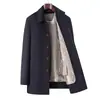 Abrigo de lana reversible de longitud media para hombre con forro de pelo sintético tipo visón nano desmontable, nuevo estilo de negocios para otoño e invierno con cuello de solapa
