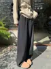 Calça de Lã Acetato Wide-Leg Lã Feminina Outono/Inverno 2026 Nova Cintura Alta Emagrecedora Esportiva Casual Pernas de Tesoura