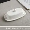 Mantequera Cerámica Forma de Corazón Transfronteriza, Tarro de Mantequilla de Comercio Exterior con Tapa, Recipiente Sellado para Queso, Plato de Mantequilla Creativo Estilo Occidental