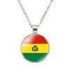 Collar con Colgante Redondo con Patrón de Bandera de País Sudamericano Entrega Directa de Fábrica de Pequeños Productos Transfronterizos