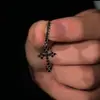 Pendientes de Cruz Negros Estilo Nuevo 2026, Pendientes de Cruz Retro de Moda para Chicos, Pendientes Hip-Hop, Pendientes