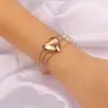 Pulsera de Brazalete Abierto con Flor de Venta Caliente Transfronteriza Geométrico Lujo Ligero Nicho Sensación de Alta Gama Pulsera Moda Brazalete de Brazo Pulsera Pequeña