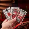 Tendencia de TikTok Billetes Tesoro Estilo Taoísta Dinastía Qing Atrae Dinero y Bendiciones Tarjetas Portátiles Pintadas a Mano Pegatinas para Teléfono y Amuletos