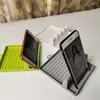 Estante para espátulas mesa estante multiusos para tapas de cocina montado en la pared de pie almacenamiento sin perforaciones escritorio plástico simple blanco