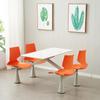 Fabricante Venta al por Mayor Comedor Mesa y Silla Combinación Todo-en-Uno Empleado Escolar Conjunto Comida Rápida Mesa y Silla Combinación Mesa Redonda Comercial