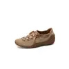 Mocasines de cordones con suela gruesa para mujer, nuevos zapatos casuales estilo ballet para primavera y otoño, cómodos y no cansados