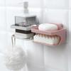 Estante de jabón de doble capa Lavabo Baño Sin perforaciones Montado en la pared Doble capa Jabonera Baño Sin perforaciones Estante de almacenamiento