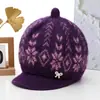 Gorros de otoño e invierno para mujeres de mediana edad y mayores, gorros de punto para abuelas y señoras mayores, gorros gruesos de lana cálidos y forrados de polar para madres
