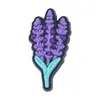 Decorações de tamanco com tema roxo, cogumelos de desenho animado, borboletas, flores, acessórios de sapato DIY, fivelas de sapato de borracha macia em PVC, exclusivamente para vendas transfronteiriças