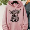 Sudadera con Capucha Estampado de Alpaca Tallas Grandes para Mujer - Suéter Casual de Manga Larga con Bolsillos, Poliéster Suave Elástico