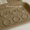 Anillo Trenzado Curvo Nudoso de Plata de Ley S925 para Mujer, Banda Simple Plana Apilable, Anillo Abierto Minimalista Estilo Ins