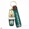Llavero Colgante Oso de Café Starbucks Llavero de Coche de Dibujos Animados Adorno de Muñeca Regalo de Muñeco Oso Starbucks