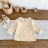 Novedad Otoño Tardío 2025 Mono para Bebé Super Lindo Conejo Bordado Forrado de Felpa Traje de Gateo + Camiseta Interior Engrosada Conjunto de Dos Piezas