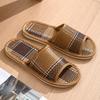 Zapatillas Cuadradas Gruesas para Interior para Pareja de Hombres y Mujeres, de Ratan, Hierba, Lino para las Cuatro Estaciones